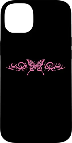 Vista 15 de Pink Butterfly Tattoo Harajuku Grunge Egirl y2k Aesthetic Case for iPhone 17