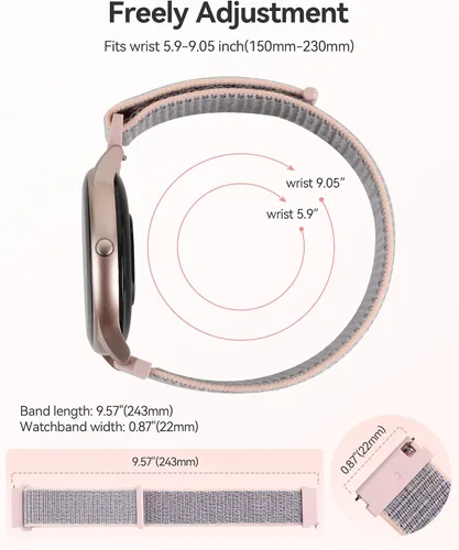Vista 6 de Parsonver Reloj inteligente PS01G con paquete de llamadas Bluetooth con correa de reloj PSWB1G de 0.866 in