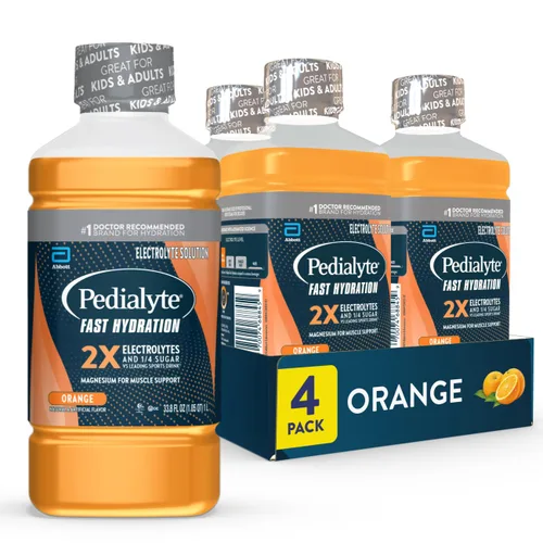 Vista 6 de Pedialyte Solución de electrolitos de hidratación rápida, bayas heladas, bebida de hidratación, 4 botellas, 1 litro cada una
