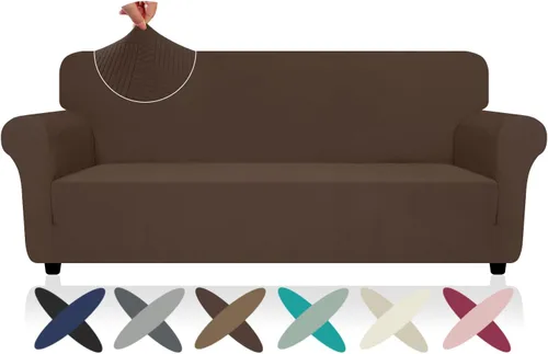 Vista 19 de ZNSAYOTX Funda súper elástica para silla (30"-47"), nuevas fundas de silla a rayas para sala de estar, aptas para perros y mascotas, protector