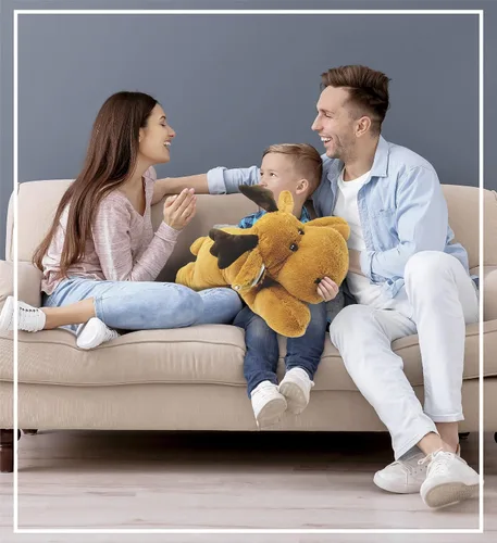 Vista 5 de DolliBu - Almohada de peluche de alce tamaño – Animal súper suave para niños, acogedor compañero de siesta, almohada de suelo para niños y niños
