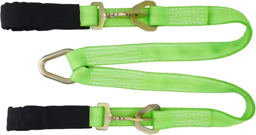 Vista 9 de Correa de Brida en V de 2" x 4' con Ganchos a Presión/Funda Cordura y Correa de Eje, Anillo en D en el Medio, Correas de Remolque de Servicio Pesado