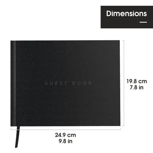 Vista 4 de Useful Co. - Libro de invitados negro, para recepción de boda, libro de registro, libro de visitas para casa de vacaciones, libro de visitas