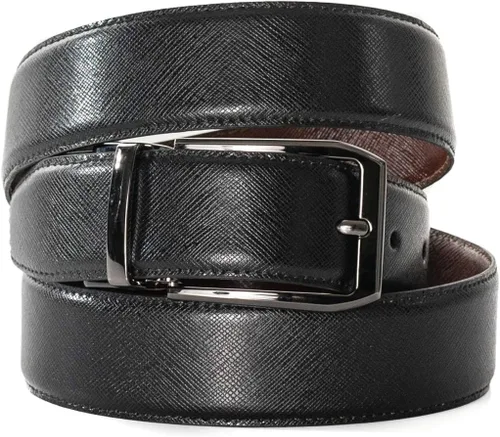 Vista 4 de MONZA Cinturón de cintura formal reversible y elástico, 1.25 pulgadas, ambos lados, cinturón elástico de piel