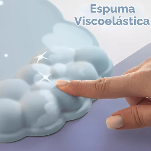 Vista 6 de Juego de Reposamuñecas para Teclado y Mouse de Calidad Premium en Forma de Nube – Accesorios de Escritorio Ergonómicos de Espuma Viscoelástica