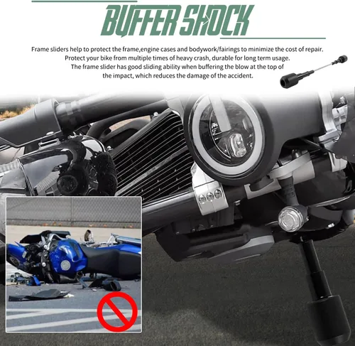 Vista 4 de Protector de motor de motocicleta, protector lateral deslizante, protección contra caídas compatible con D-ucati Scrambler 400/800 2017 2018 2019