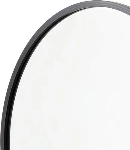 Vista 4 de Better Bevel - Espejo con marco de goma negra de 18 x 18 pulgadas, espejo redondo para pared de baño