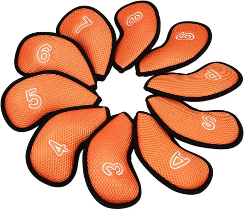 Vista 7 de 10 unids/pack nuevo Meshy Golf Iron Covers Set Golf Club Head Cover Fit Most Irons Iron Head Covers, With Numbers, Soft, Thick, Breathable, Fit