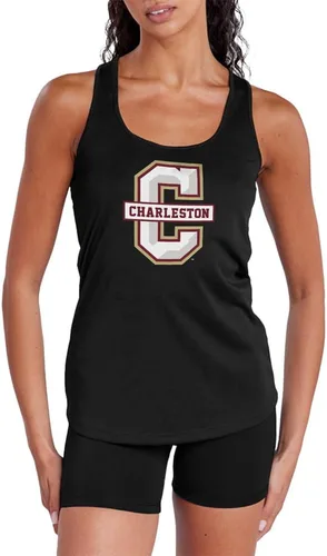 Vista 169 de Camiseta deportiva sin mangas oficial de NCAA Collegiate para mujer, con espalda cruzada, colección con logotipo primario