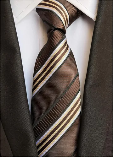 Vista 119 de Secdtie Corbata clásica de seda tejida jacquard a rayas para hombre