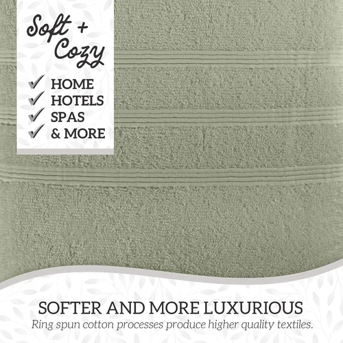 Vista 6 de GREEN LIFESTYLE Juego de toallas de algodón de lujo de 8 piezas, toallas de baño suaves y absorbentes, toallas de mano y paños para el baño, toallas