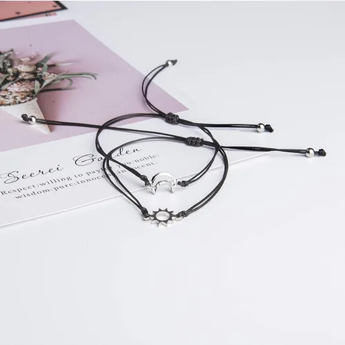Vista 2 de morniface Pinky Pomise - Pulseras a juego a distancia, brújula de elefante, pulsera infinito para mejores amigos, pareja, familia, mujeres y hombres