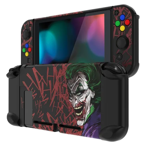 Vista 18 de eXtremeRate PlayVital Back Cover for Nintendo Switch Console, NS Joycon Controller Protector Hard Shell, Dockable Protective Case with Colorful ABXY