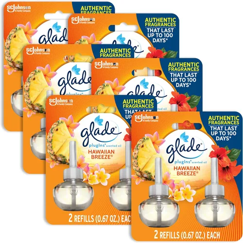 Vista 12 de Glade PlugIns Refills Air Freshener, Scented and Essential Oils for Home and Bathroom, Lavender & Vanilla , 1.34 Fl Oz, 2 Count (Pack of 1)