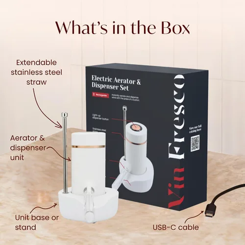 Vista 3 de Vin Fresco Dispensador eléctrico de vino y aireador de vino tinto, aireador eléctrico de vino con un botón, aireador de boquilla vertedor de vino