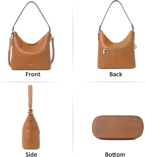 Vista 6 de BOSTANTEN Bolso de cuero para mujer, diseño de bolsos de hombro, Hobo
