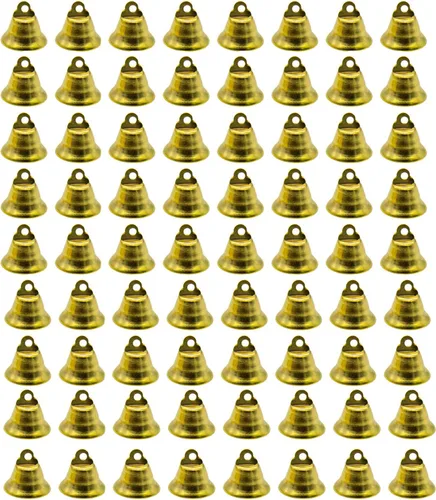 Vista 10 de AUEAR, Mini cascabeles dorados de la libertad para hacer manualidades, campanillas de viento y decoración de recuerdos
