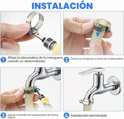 Vista 5 de TICONN - Juego de 20 abrazaderas de manguera, abrazaderas de manguera de tornillo sin fin de acero inoxidable 304 de 1/4 a 7/16 pulgadas