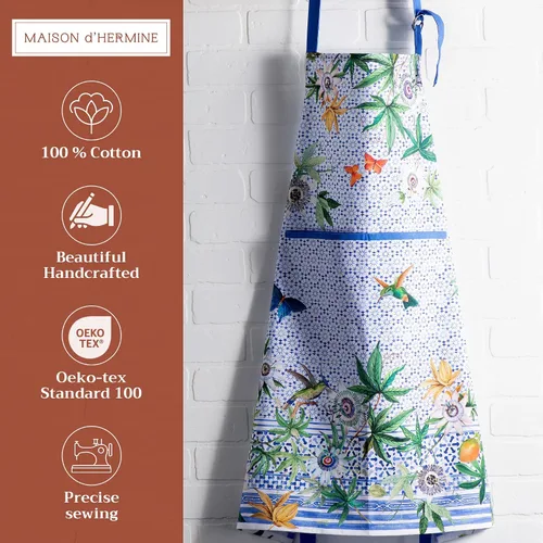 Vista 1041 de Maison d' Hermine Delantales para mujer con bolsillo, 100% algodón (27.50 x 31.50 pulgadas)