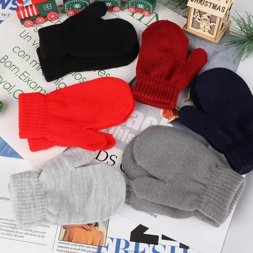 Vista 6 de 6 pares de mitones de invierno para bebés, guantes mágicos de punto para niños y niñas