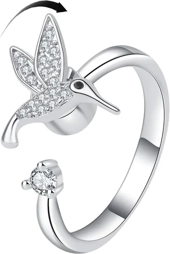 Vista 86 de Anillo de plata de ley 925, minimalista, ajustable, hecho a mano, para mujeres y niñas