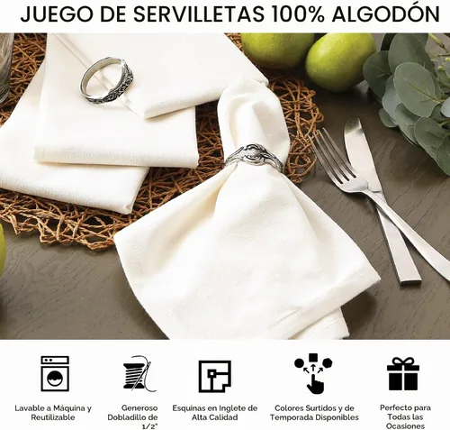Vista 9 de Mantel/Camino de mesa/Servilleta de 100% algodón, lavable a máquina, para cena y día festivo, de DII