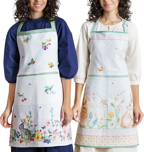 Vista 979 de Maison d' Hermine Delantales para mujer con bolsillo, 100% algodón (27.50 x 31.50 pulgadas)