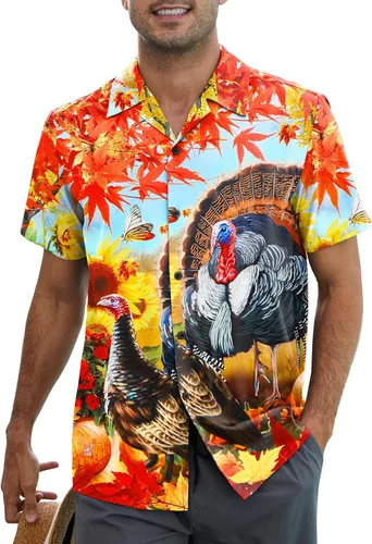 Vista 154 de Camisa hawaiana para hombre, con estampado floral, cómoda, con botones, casual, manga corta, ropa de playa para hombre