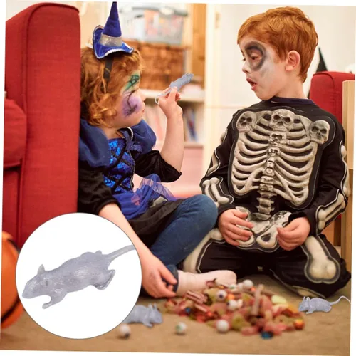 Vista 7 de VANZACK 10pcs Halloween Prank Plastic Simulation Mice Lightweight Scary Decorations for Haunted Houses Parties and Bar Props