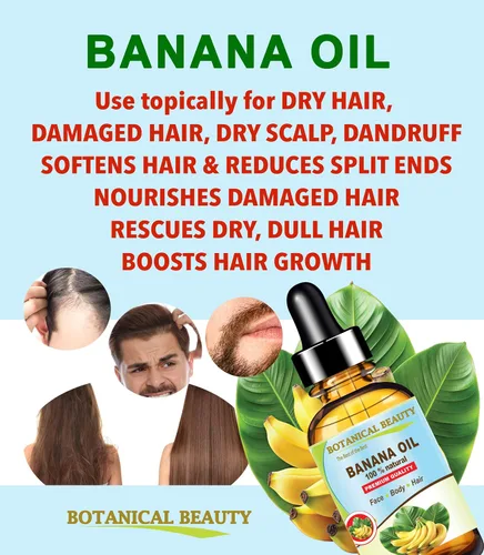 Vista 5 de Botanical Beauty Aceite de plátano 100% natural puro, virgen, sin refinar, aceite portador prensado en frío para cara, piel, cabello, labios, uñas