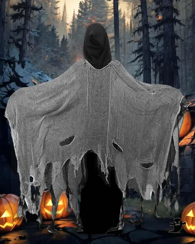 Vista 8 de Disfraz de la parca, capa con capucha de Halloween, disfraces de cosplay de Halloween para adultos