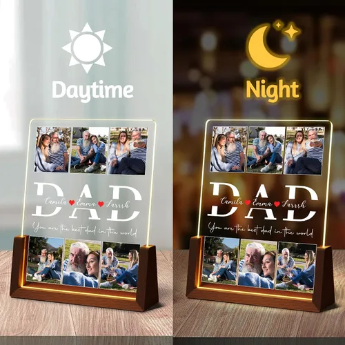 Vista 4 de Regalos de cumpleaños personalizados para el día del padre, para papá, de hija, hijo, esposa, marco de fotos con placa acrílica personalizada