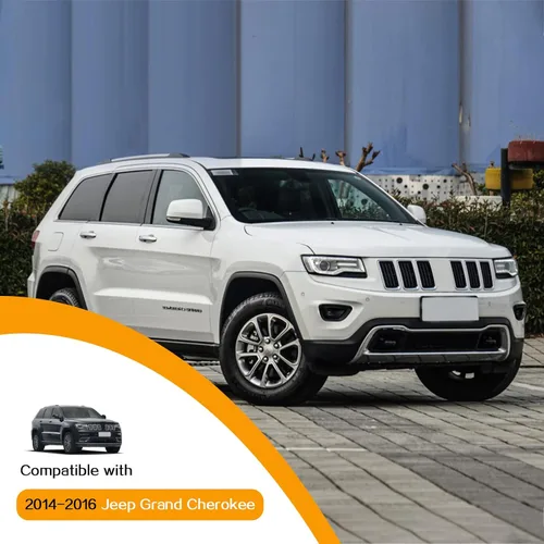 Vista 3 de Hoolcar Cubierta de faros antiniebla delanteros, marco de repuesto compatible con Jeep Grand Cherokee 2014-2016, color negro