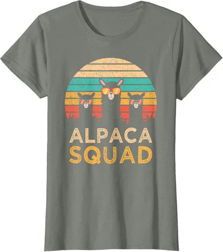 Vista 18 de Divertidas gafas de sol de escuadrón de alpaca Cool Alpacas Vintage Gift T-Shirt, Negro, S