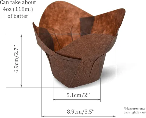 Vista 3 de SimpleGood Blanco Lotus Style Baking Cups Tamaño Medio Cupcake Liners Muffin Liners Graseproof Paper 100