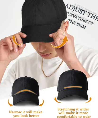 Vista 8 de FURTALK Gorra de béisbol para hombre y mujer, 100% algodón lavado, gorra suave, ajustable, unisex, sin construir