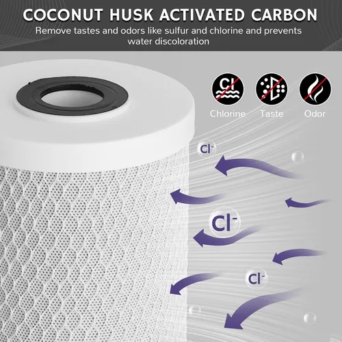Vista 6 de Airthereal Carcasa universal para filtro de agua para toda la casa, cartucho de carbono de sedimentos de 10 x 4.5 pulgadas, sistema de prefiltración
