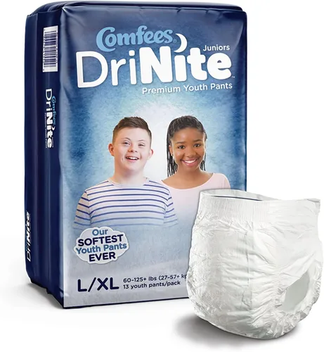 Vista 10 de Comfees DriNite - Pantalones juveniles pequeños, medianos, 68 unidades Ropa interior absorbente juvenil, unisex, sin cierre con costuras