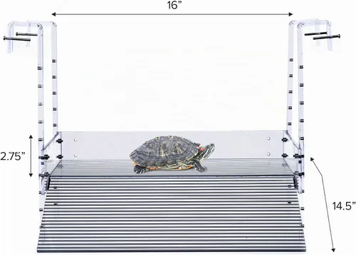 Vista 4 de LaBrinx Designs Rampa de tortuga colgante extra grande y ancha - Plataforma para tomar el sol de reptiles acuáticos