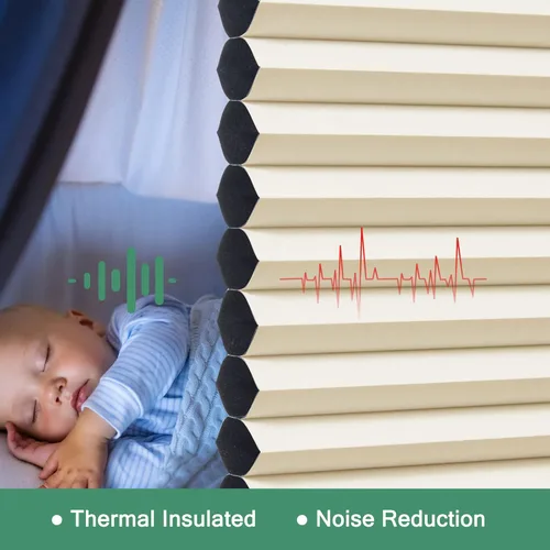 Vista 4 de Tonature Persianas Celulares de Tamaño Personalizado para Ventanas Cortinas Blackout sin Cordón Persianas Enrollables Protección UV Aislamiento