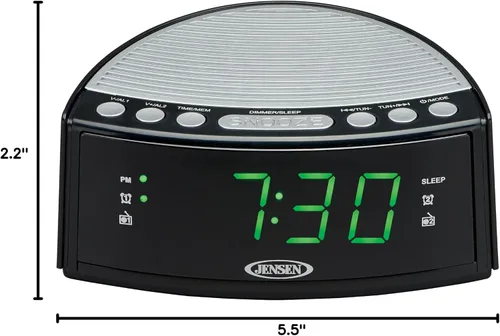 Vista 6 de Jensen JCR-160 JCR-160 AM/FM Digital Dual-Alarm Reloj Radio