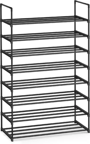 Vista 23 de SONGMICS Zapatero, Organizador de Zapatos de 2 Niveles, Estante de Almacenamiento de Metal, Vertical o Invertido, para 3-6 Pares, Apilable