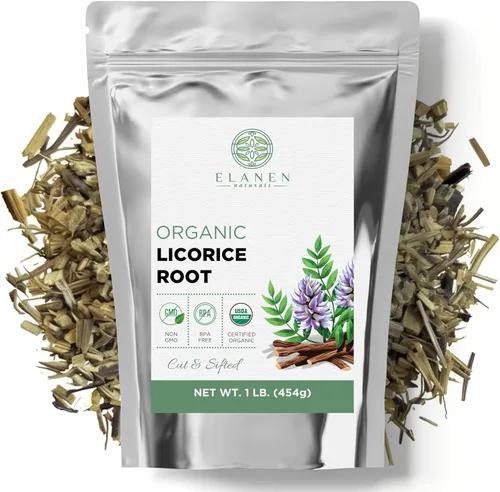 Vista 10 de Elanen Naturals Raíz de regaliz orgánica, 4 onzas (3.99 oz), té de raíz de regaliz orgánico certificado por USDA, regaliz picado a granel, regaliz