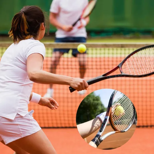 Vista 4 de Uniharpa Raqueta de tenis portátil y marcador de pádel, tablero de puntuación pequeño fácil de montar para mantener la puntuación de puntos