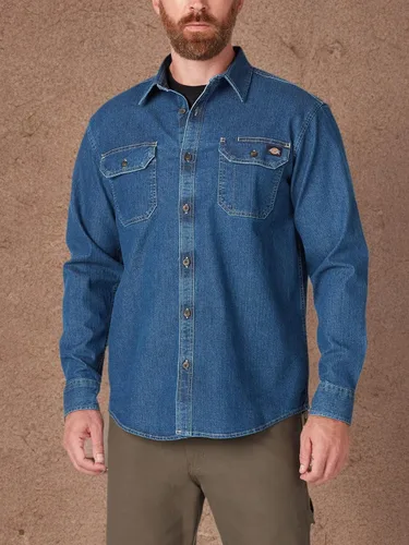 Vista 5 de Dickies Camisa de tela vaquera flexible de manga larga para hombre