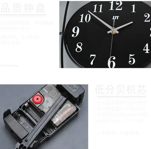 Vista 5 de Reloj de pared con péndulo de pájaro de metal, para sala de estar, decorativo, sin tictac, silencioso, reloj de péndulo, moderno, simple, de cuarzo