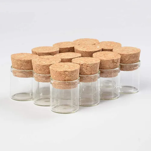 Vista 13 de Mini botellas de 0.1 fl oz de 0.866 x 0.984 in, tubo de ensayo de vidrio, almacenamiento para arena líquida, alimentos, botellas de bricolaje, 24
