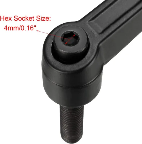 Vista 4 de uxcell M8 x 1.260 in Mango de sujeción ajustable Palanca de sujeción Rosca Botón de trinquete macho roscado Perillas de bloqueo Tornillo giratorio