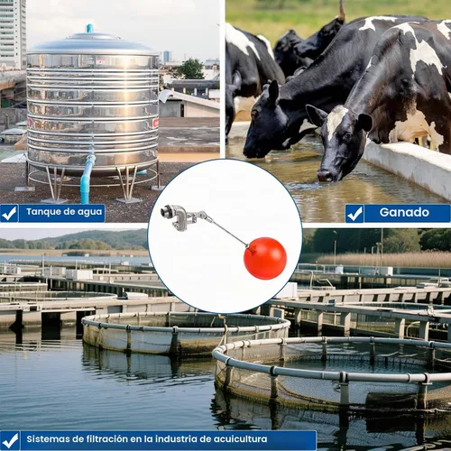 Vista 6 de Válvula de flotador de acero inoxidable de 1/2 pulgada – Control de nivel de agua automático de acero inoxidable 304 de servicio pesado, brazo