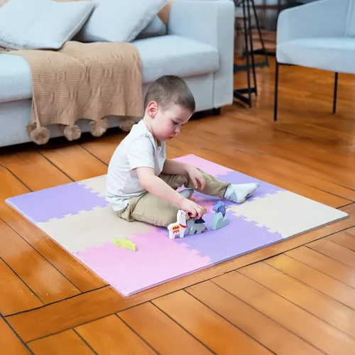 Vista 20 de MioTetto Alfombra de Juego para Bebés, Cómoda Alfombra para Tiempo de Barriga – Azulejos de Espuma Portátiles para Piso, Alfombra de bebé segura